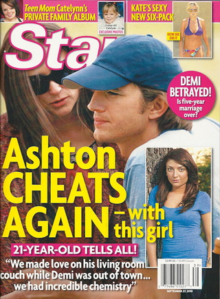 Illustration for article titled This Week In Tabloids: Ashton Cheats On Demi (Again)